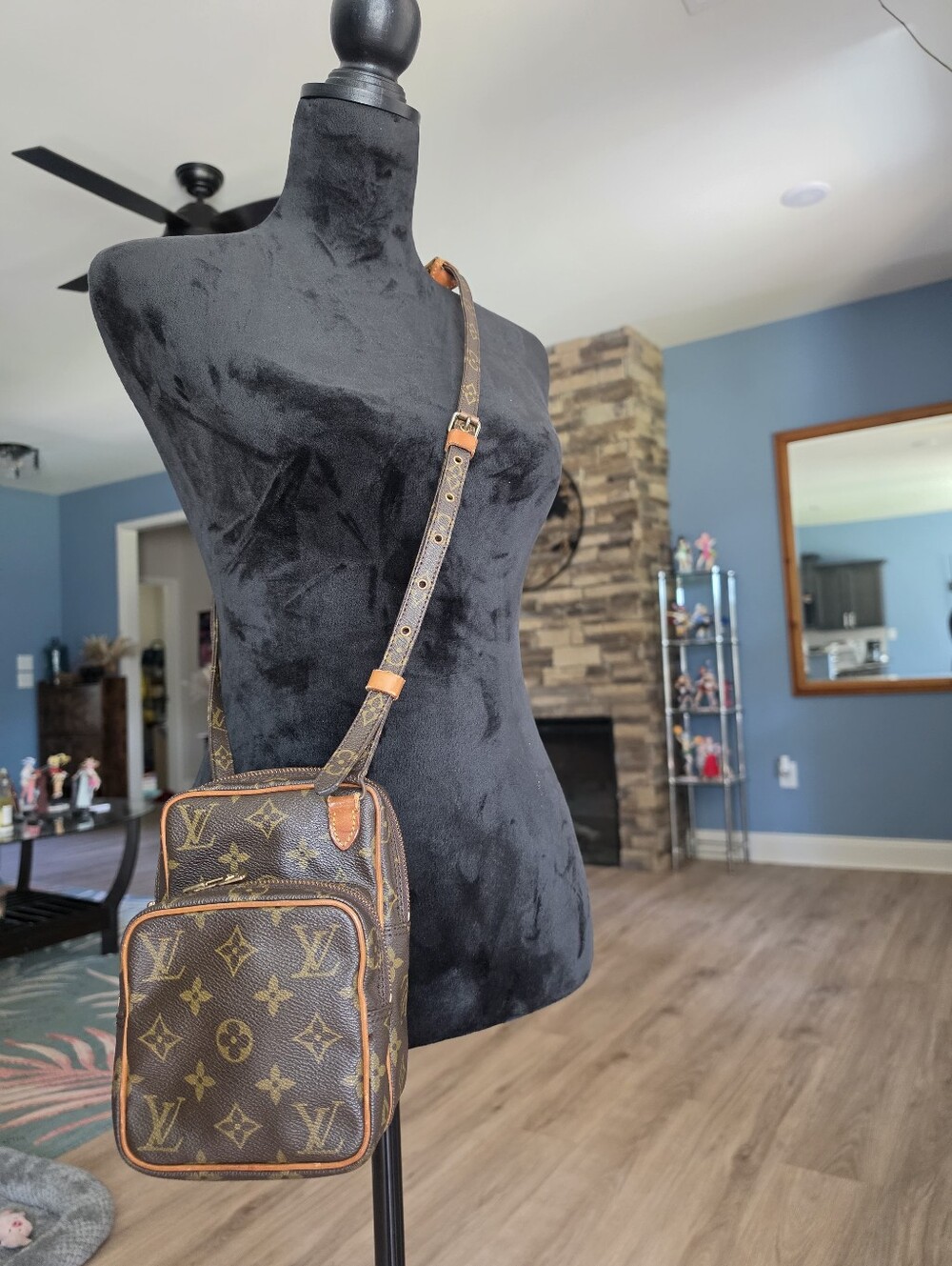 Authentic Louis Vuitton Brown Monogram Canvas Mini Amazon Crossbody Bag